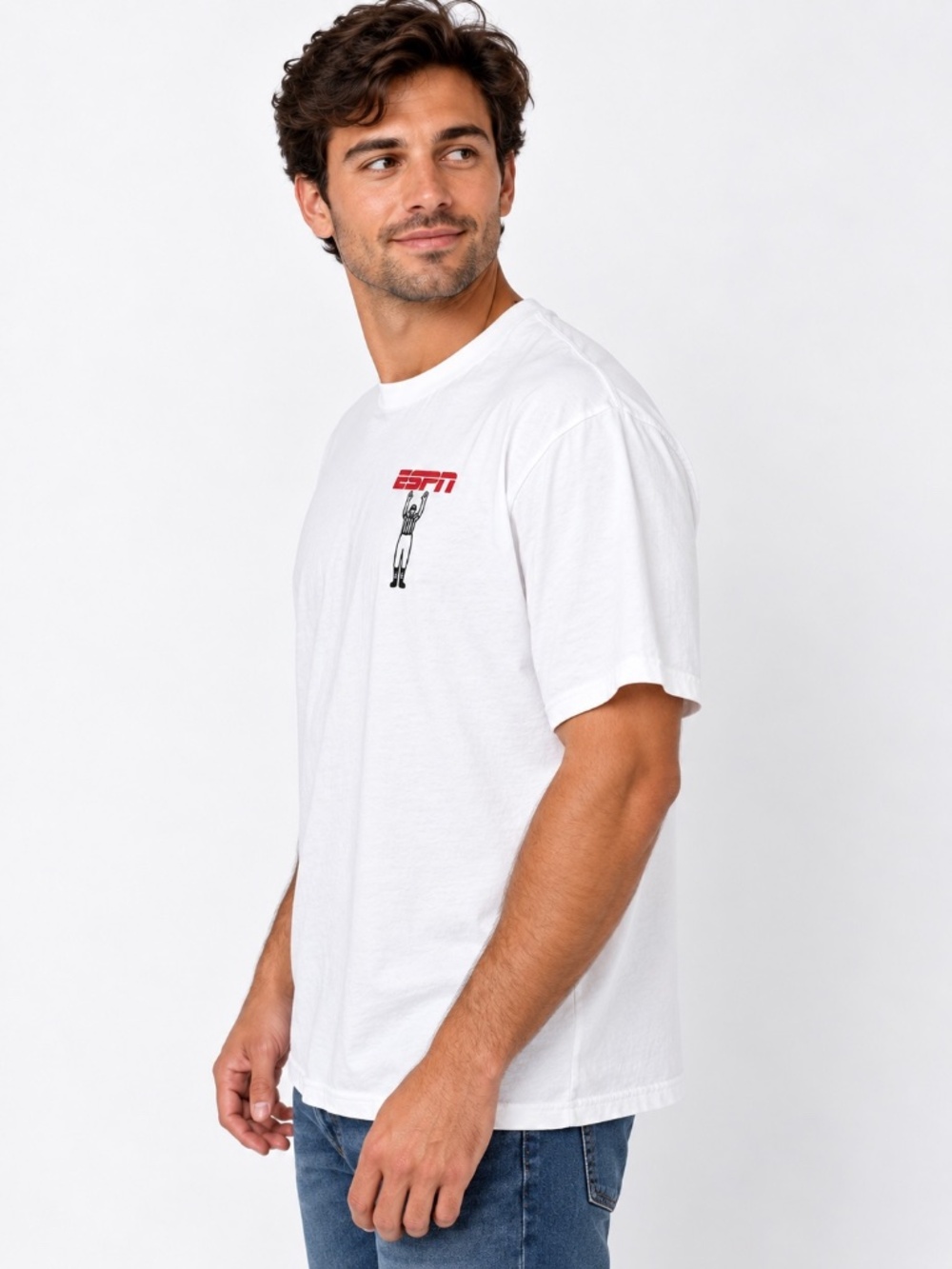 ESPN Men’s 2XL White Football Referee Signals Graphic T-Shirt Short Sleeve - Picture 3 of 11